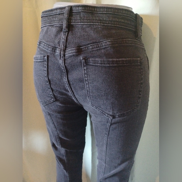 🍒 Urban Outfitters Skinny Twig Zip Ankle Black Denim Jeans - Picture 7 of 12